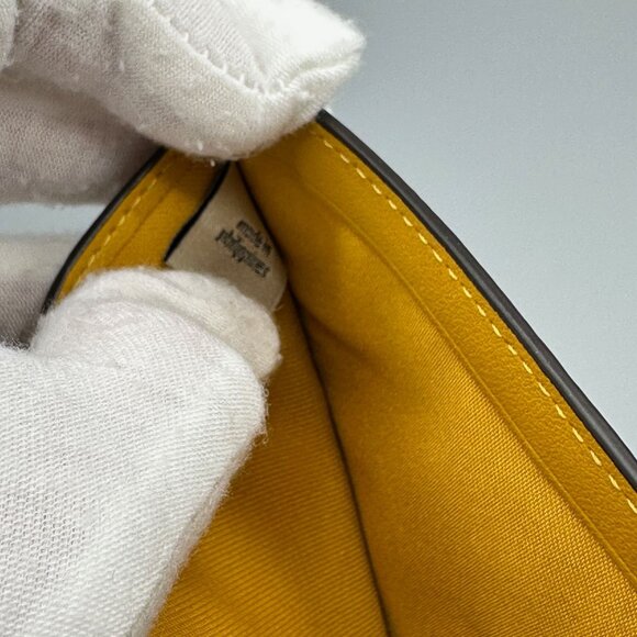 Coach CH808 Yellow Gold Wyn Small Crossgrain Leather Envelope Wallet NWT - Picture 13 of 16